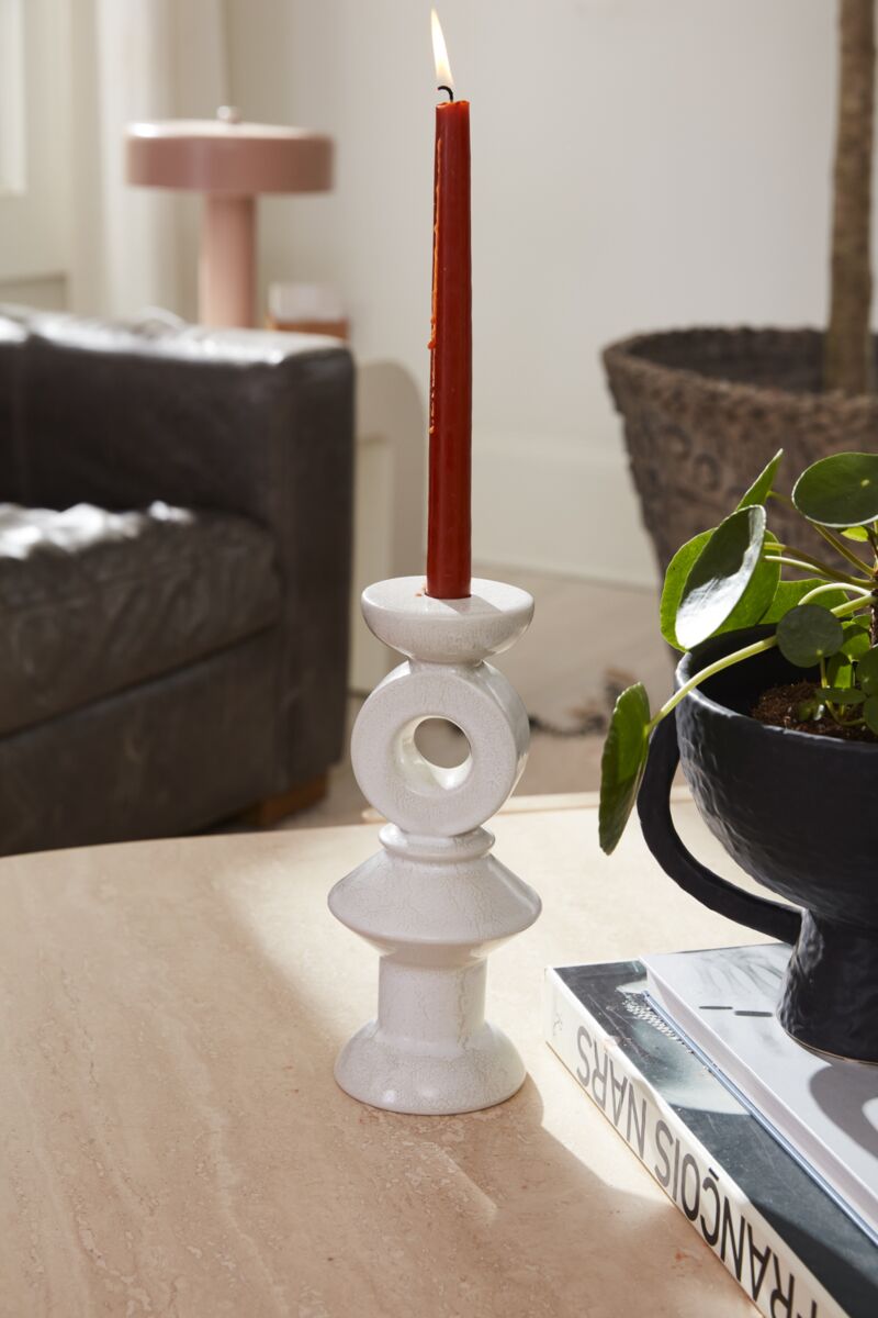 Design Shop Off-White Fantasia Candleholder, 4.25" X 10.25".
