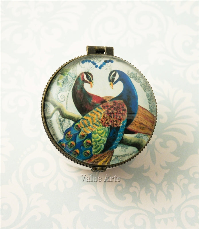 Blue Peacock Treasure Box