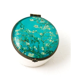 Design Shop 51509 Van Gogh'S Glass Almond Blossoms Treasure Box