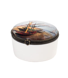 Design Shop Fishing Boats On The Beach Keepsake Box