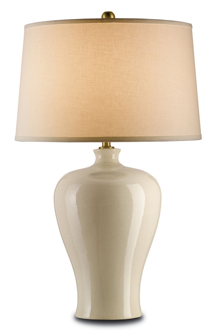 Currey and Company One Light Table Lamp from the Blaise collection in Cream Crackle finish