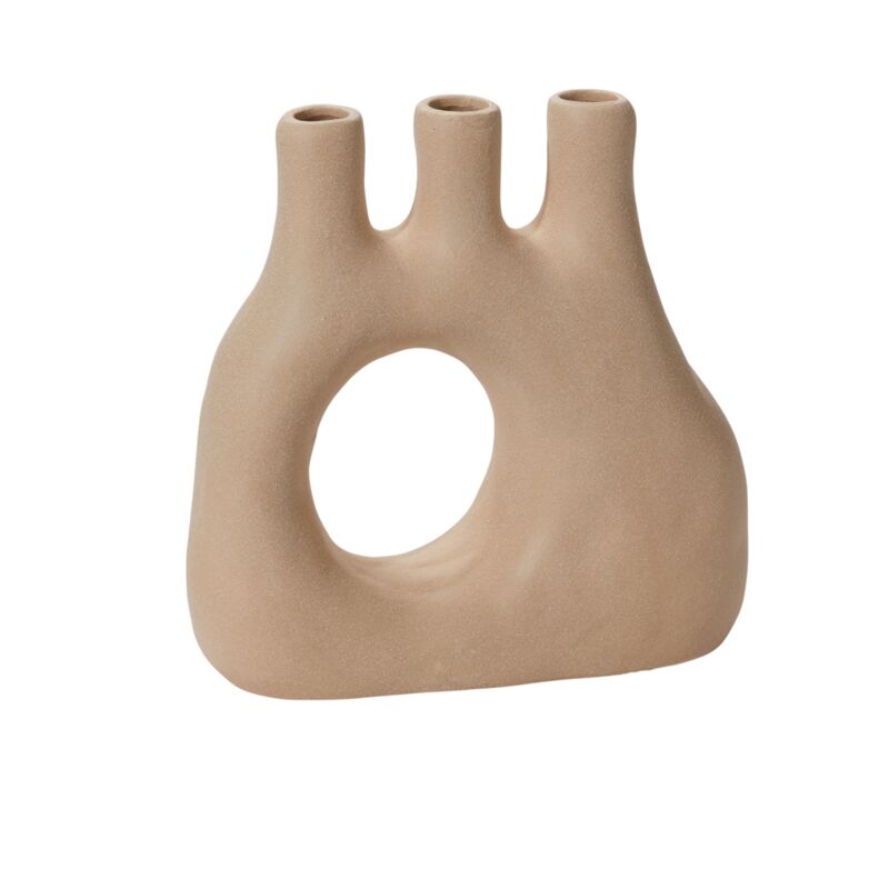 Design Shop Tan Matis Vase, 10" X 10".