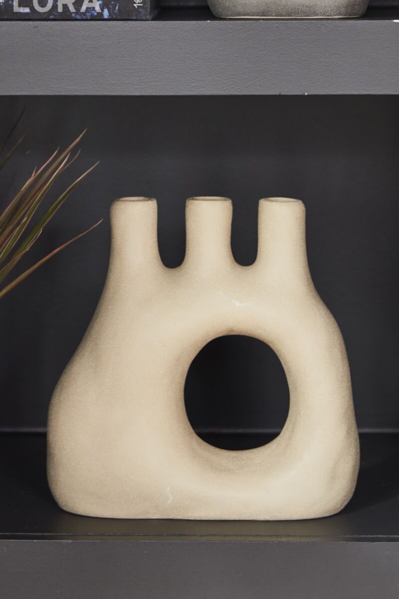 Design Shop Tan Matis Vase, 10" X 10".