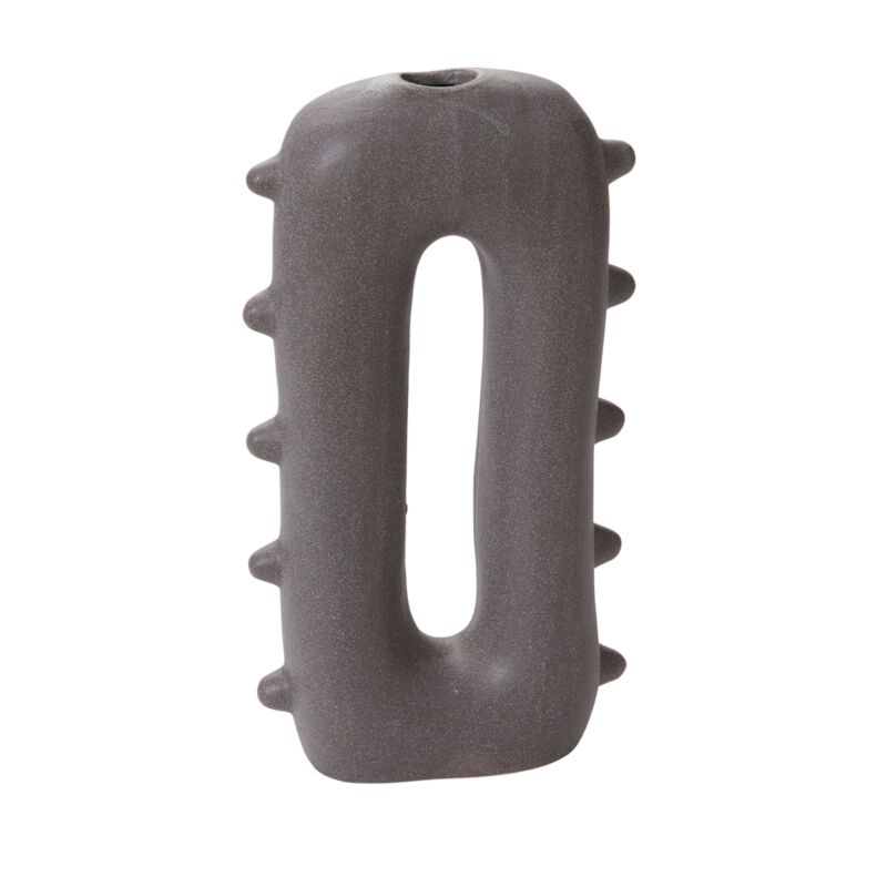 Design Shop Grey Matis Vase, 6.5" X 12".