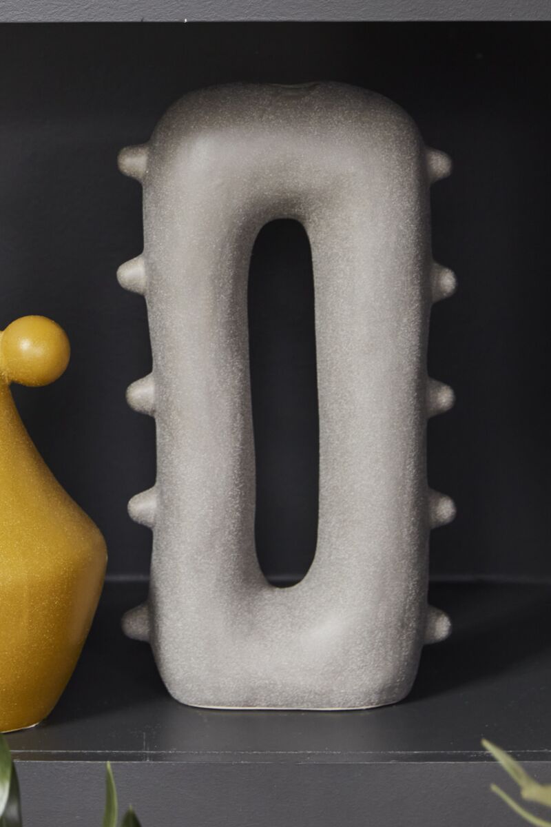 Design Shop Grey Matis Vase, 6.5" X 12".