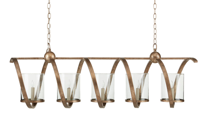 Currey and Company Five Light Chandelier from the Maximus collection in Pyrite Bronze finish