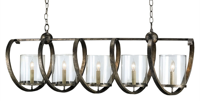 Currey and Company Five Light Chandelier from the Maximus collection in Pyrite Bronze finish