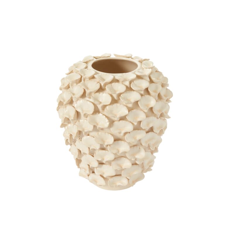 Design Shop Off-White Ginkgo Collection Vase, 9.25" X 10.5"