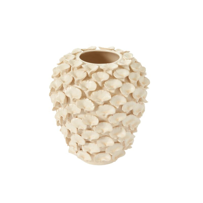 Design Shop Off-White Ginkgo Collection Vase, 9.25" X 10.5"