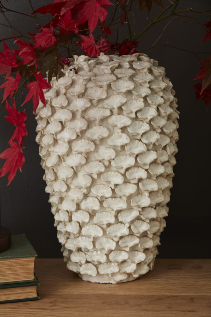 Design Shop Off-White Ginkgo Collection Vase, 10" X 16"