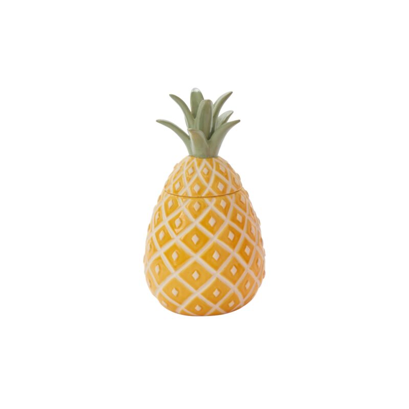 Design Shop Yellow Fresh Fruit Canisters Pineapple, 6.5" X 12".