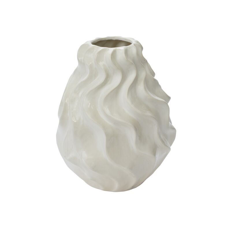 Design Shop Off-White Thessaly Vase, 12.75" X 16.25".