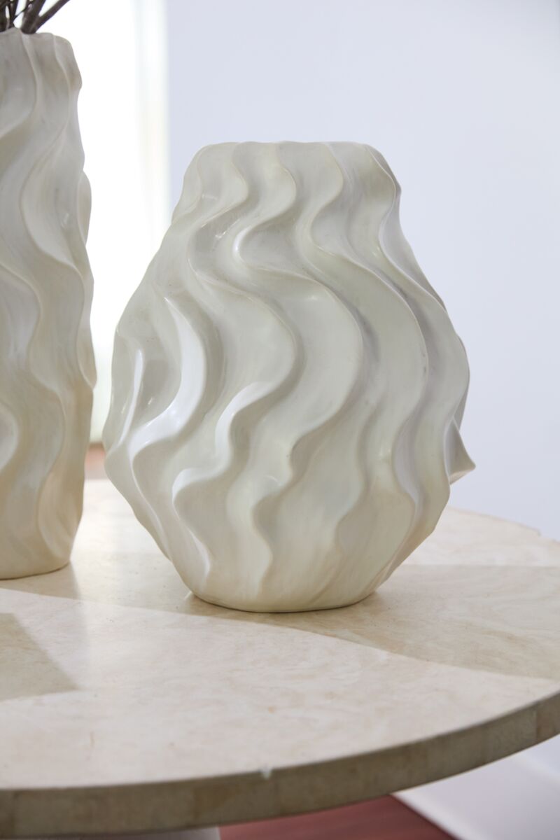 Design Shop Off-White Thessaly Vase, 12.75" X 16.25".
