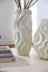Design Shop Off-White Thessaly Vase, 8.75" X 20.75".