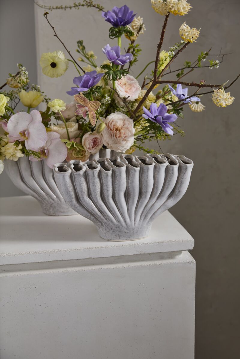 Design Shop Grey Clymene Vase, 12.25" X 7".