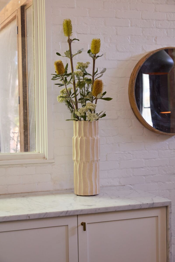 Design Shop Tan Seraphina Collection Vase, 6.5" X 17.75"