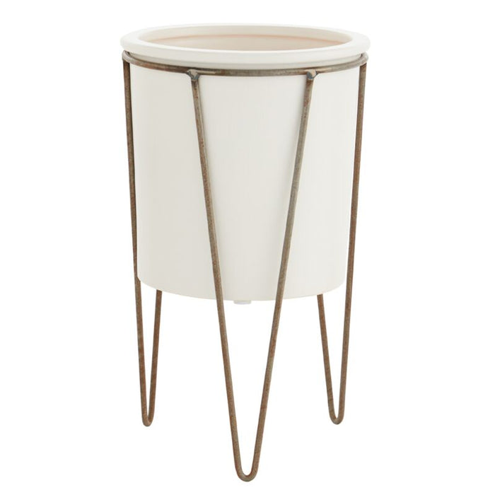 Design Shop White Cassa Plant Stand, 7" X 12".