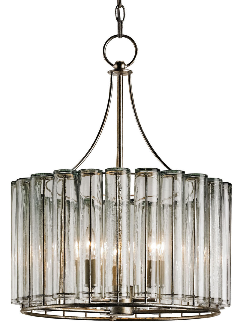 Currey and Company - 9293 - Three Light Chandelier - Bevilacqua Collection - Silver Leaf