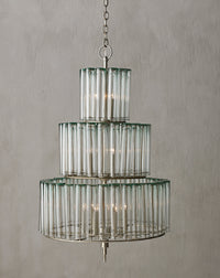 Currey and Company - 9309 - 12 Light Chandelier - Bevilacqua Collection - Silver Leaf