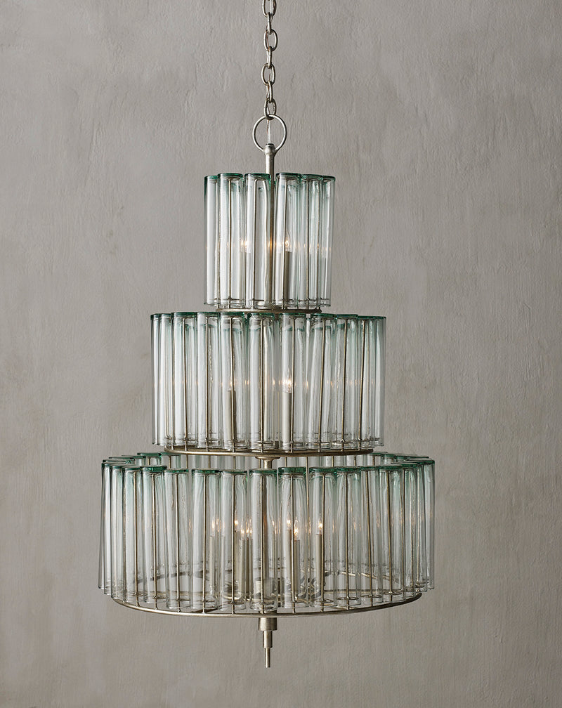 Currey and Company - 9309 - 12 Light Chandelier - Bevilacqua Collection - Silver Leaf