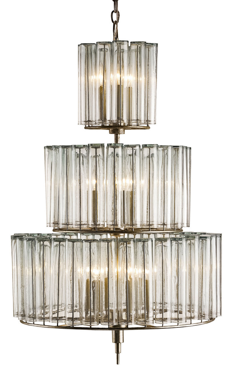 Currey and Company - 9309 - 12 Light Chandelier - Bevilacqua Collection - Silver Leaf
