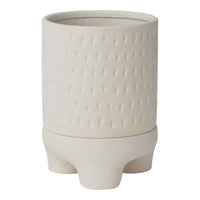 Design Shop White Dache Pot, 6.75" X 9.5".