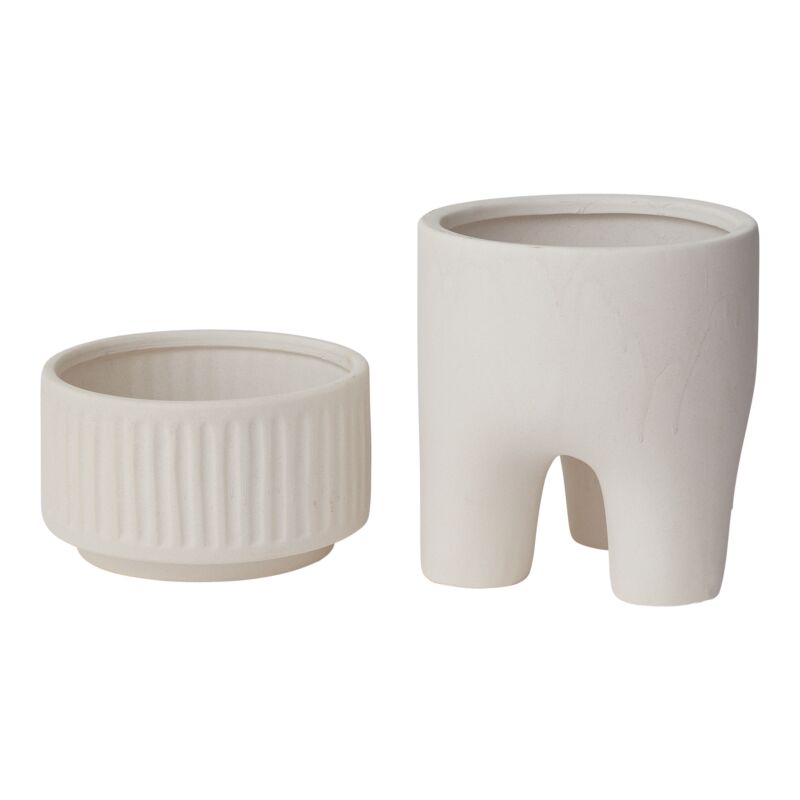 Design Shop White Dache Pot, 7.25" X 11.25".