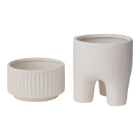 Design Shop White Dache Pot, 7.25" X 11.25".
