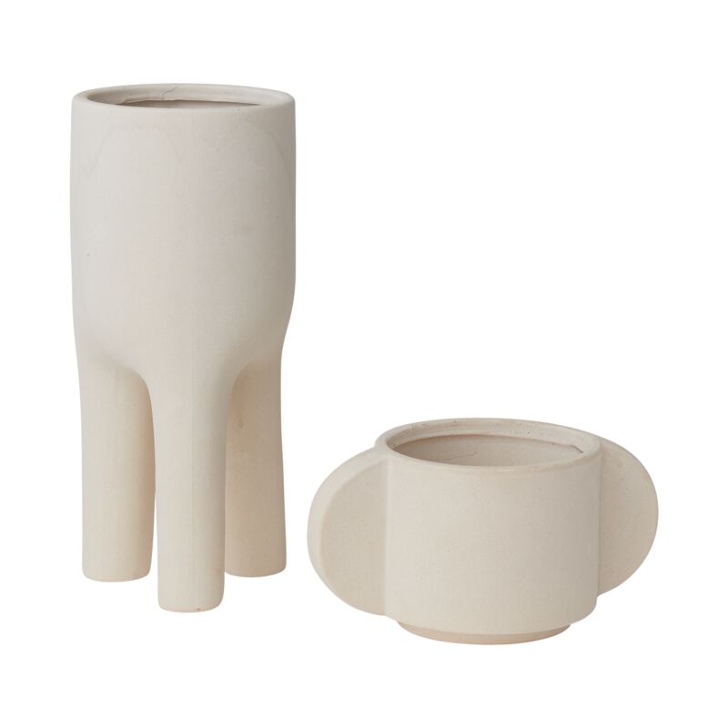 Design Shop White Dache Pot, 8" X 15".
