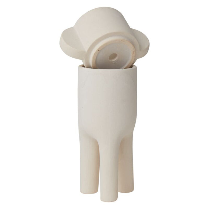 Design Shop White Dache Pot, 8" X 15".