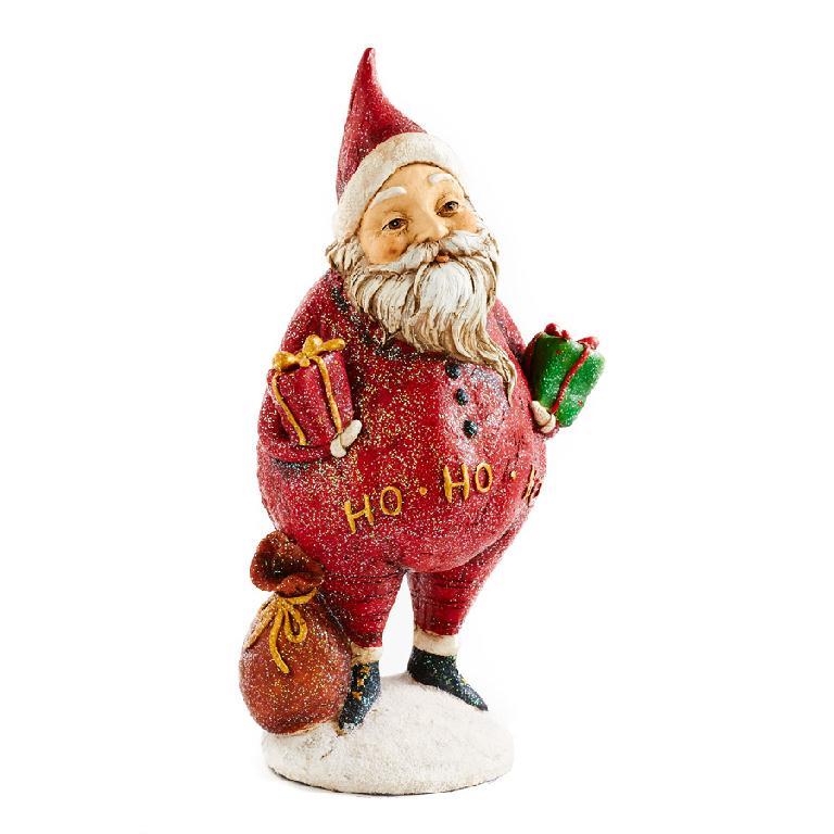 Shell Design Shop 12.5 Inch Santa Holding Gift & Bag