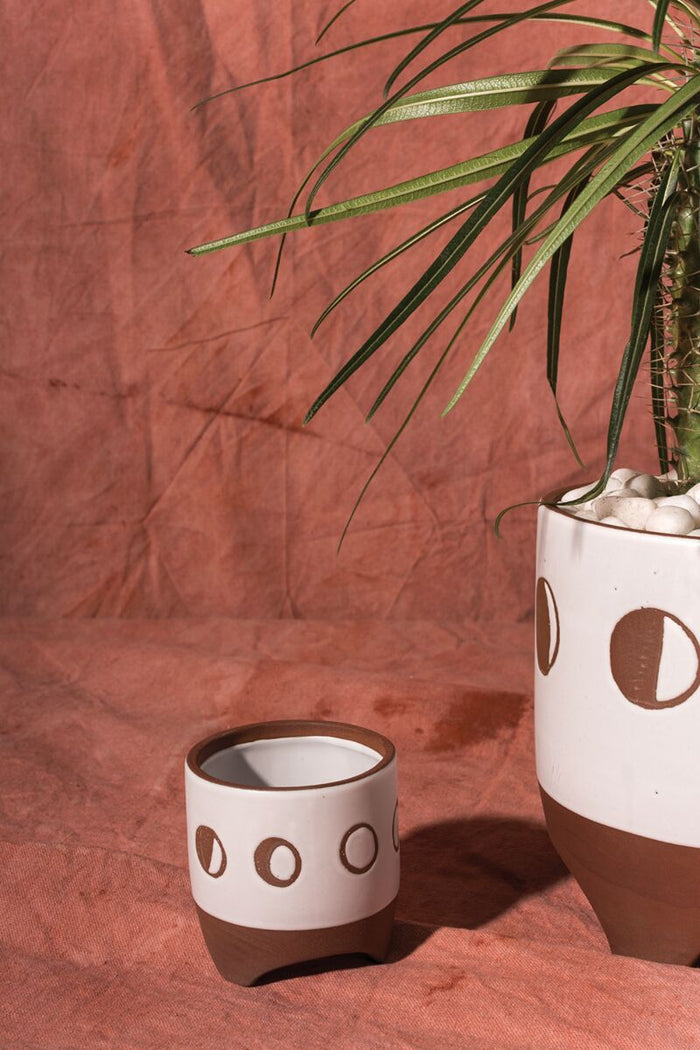 Design Shop Terracotta Solar Footed Pot, 3.5" X 3.5".