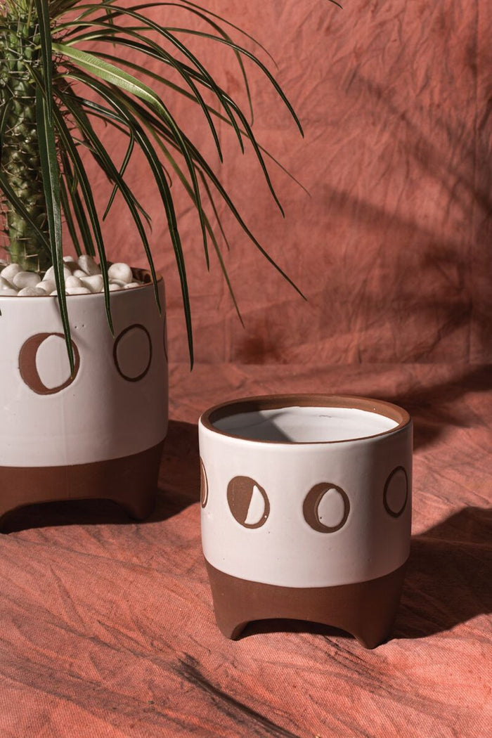 Design Shop Terracotta Solar Footed Pot, 5.25" X 5.5".