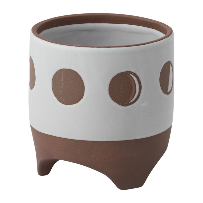 Design Shop Terracotta Solar Footed Pot, 5.25" X 5.5".