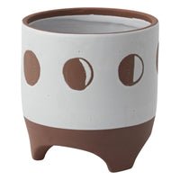 Design Shop Terracotta Solar Footed Pot, 7.5" X 7.75".