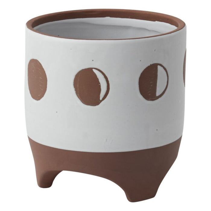 Design Shop Terracotta Solar Footed Pot, 7.5" X 7.75".