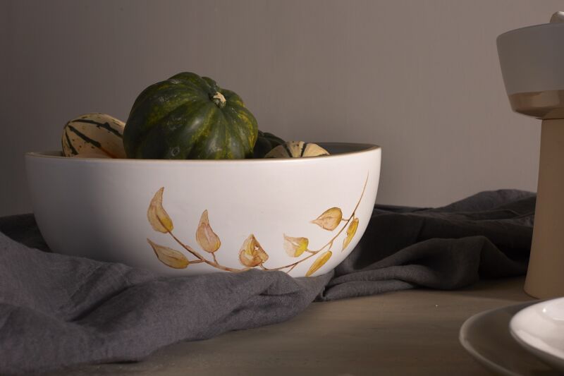 Design Shop White Bountiful Collection Bowl, 13" X 5"