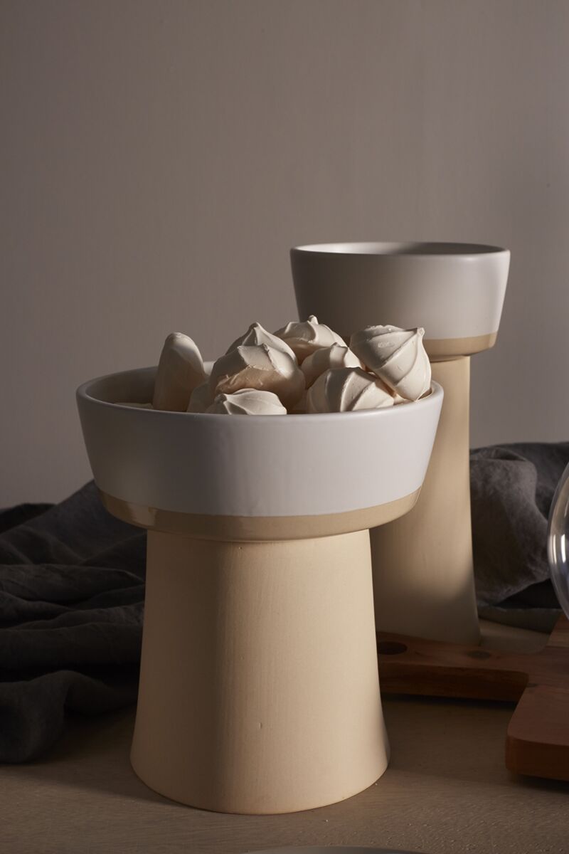 Design Shop White Bountiful Collection Footed Bowl, 8" X 8.75"