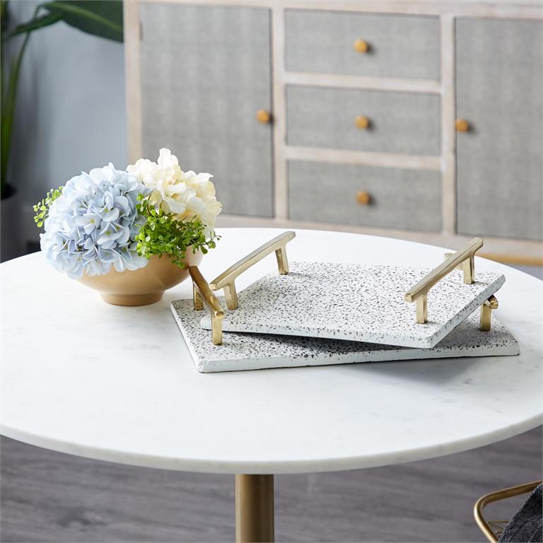 Design Shop  White Ceramic Contemporary Tray