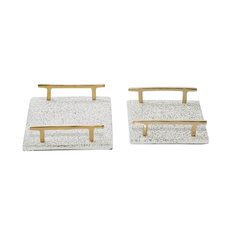 Design Shop  White Ceramic Contemporary Tray
