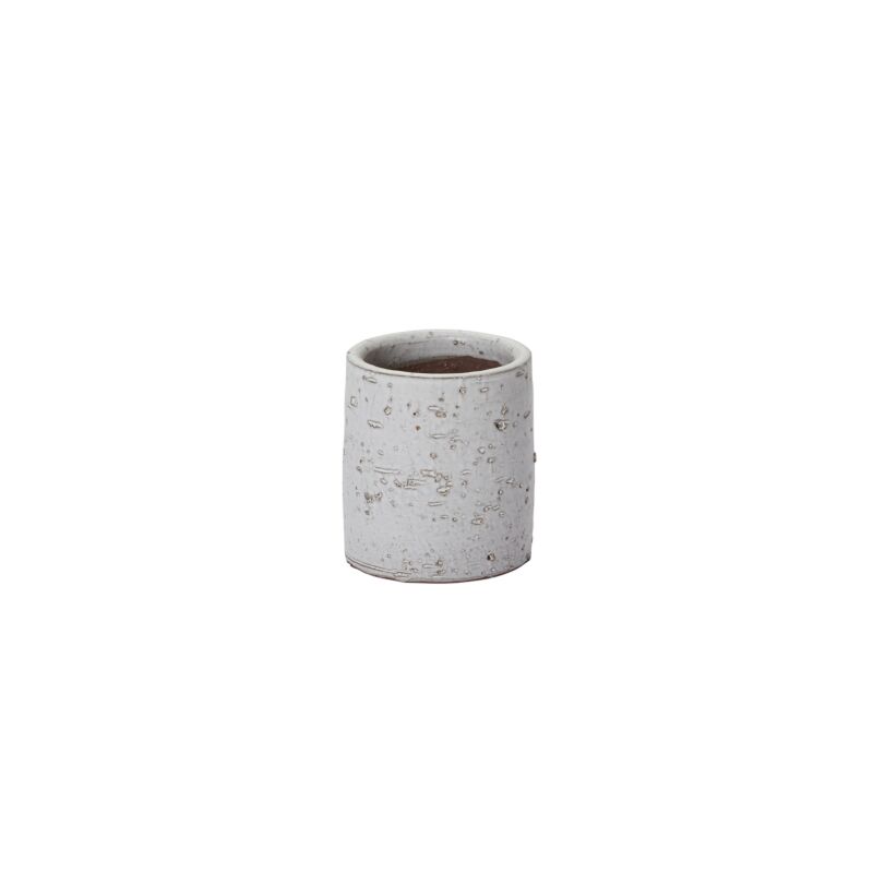Design Shop White Adelhart Collection Pot, 3.75" X 4.25", Set of 2.