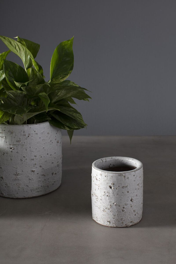 Design Shop White Adelhart Collection Pot, 3.75" X 4.25", Set of 2.