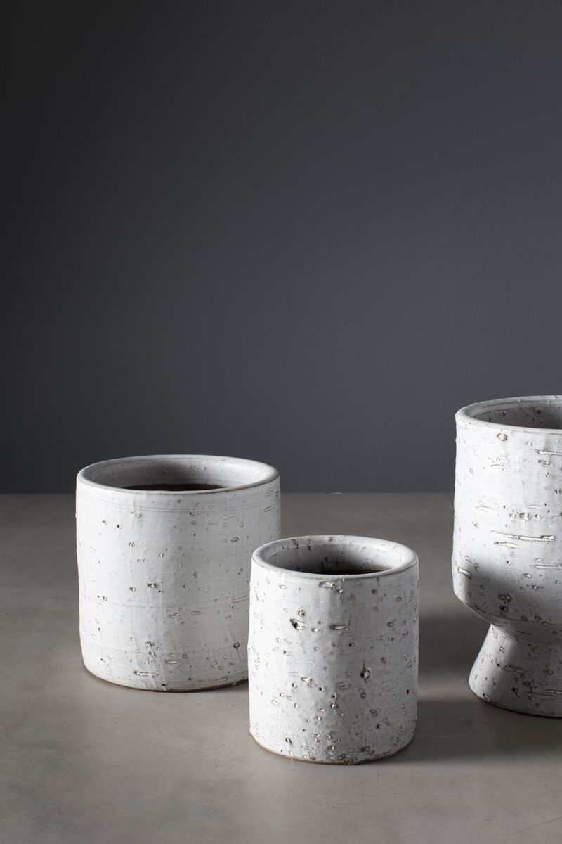 Design Shop White Adelhart Collection Pot, 3.75" X 4.25", Set of 2.