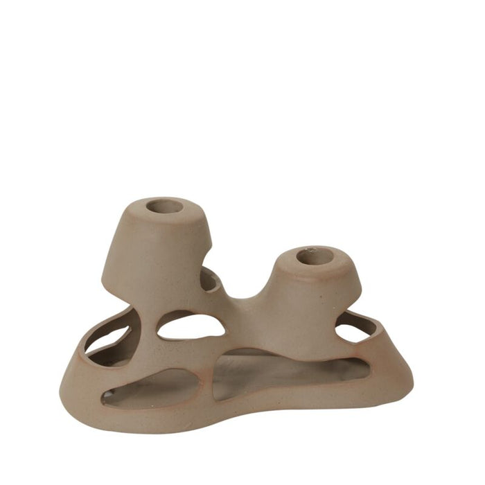 Design Shop Brown Sandbar Candleholder, 10.5" X 6".