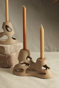 Design Shop Brown Sandbar Candleholder, 10.5" X 6".