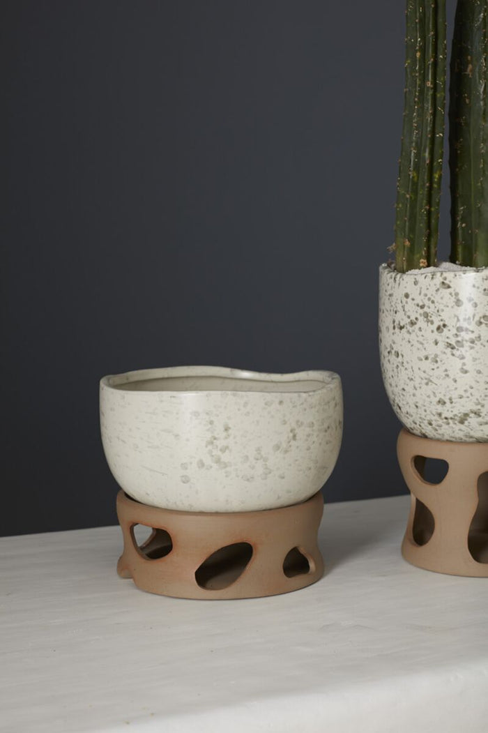 Design Shop Off-White Sandbar Planter, 8" X 6.5".