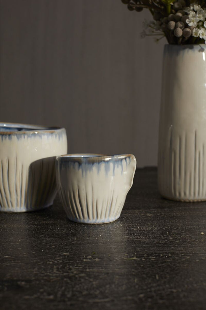 Design Shop White Esme Collection Pot, 4.5" X 3.5", Set of 2.