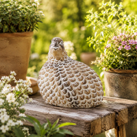 Design Shop Tan Whitewashed Resin Quail Figurine 6.25"