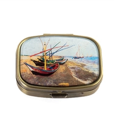 Design Shop Van Gogh'S Fishing Boats Vintage Pill Box