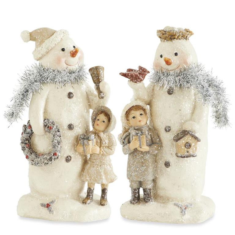 Shell Design Shop Assorted 7.5 Inch Resin Vintage Snowmen. Set of 2.